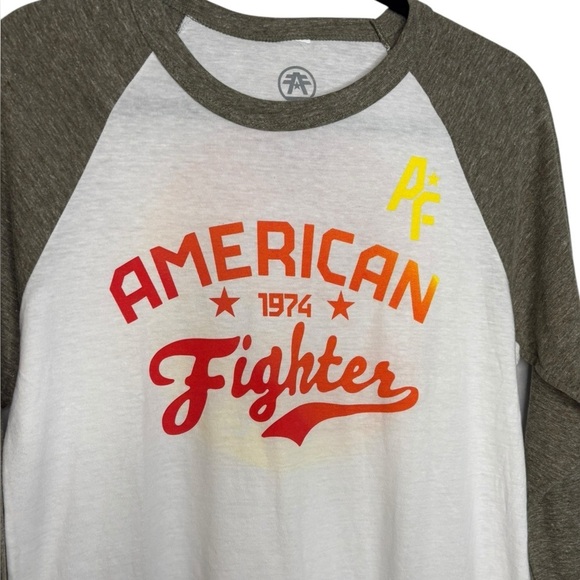NWT Men’s American Fighter Eastern 3/4 Sleeve Raglan in White Size Medium - Picture 6 of 11